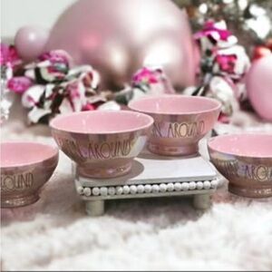 Set of 8! Rae Dunn “Elfin Around” Pink Dessert Bowls – Holiday Christmas